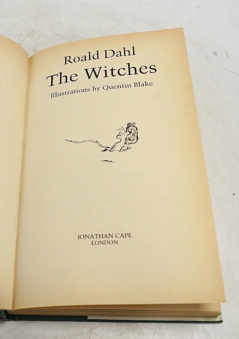 Dahl, Roald - The Witches. Illustrations by Quentin Blake. 1st edition. illus. throughout from pencil sketches; publisher's cloth and d/wrapper. 1983. Condition - good